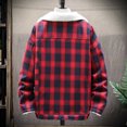 thumbnail image 4 of Xysaqa Men's Long Sleeve Sherpas Lined Fleeces Plaid Shirt Jacket Men Big & Tall Flannel Jacket Plus Size M-5XL Mens Winter Coat, 4 of 4