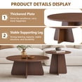 thumbnail image 5 of Nesting Coffee Table Set with Walnut Finish - Round Side Tables, 5 of 10