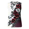 thumbnail image 5 of Women's Floral Print Sleeveless Casual Tunic Blouse - Loose Fit Crewneck Tank Top for Plus Size - Trendy Summer 2025 Basic Pullover, 5 of 5