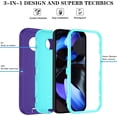 thumbnail image 4 of KOMI Phone Case for Google Pixel 9A Case with HD Screen Protector, Heavy Duty Shockproof & Dropproof 3-Layer Cover Phone Case for Pixel 9A, Purple Sky Blue, 4 of 5