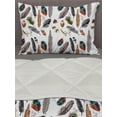 thumbnail image 3 of Feathers Comforter & Sham Bedding Set, Arrangement of Types of Quills in Vivid Tones Grey Splashes Image Print, 3 pcs Duvet Set Microfiber Filling Quilt, 5 Sizes, Multicolor, by Ambesonne, 3 of 4