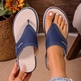 thumbnail image 4 of Yyuenw Thick Sole Thong Flip Flops Women PU Open Toe Summer Beach Casual Outdoor Walking Shoes, 4 of 9