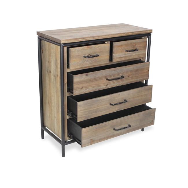 Cheungs 5529 Dark Wood 5 Drawer Dresser