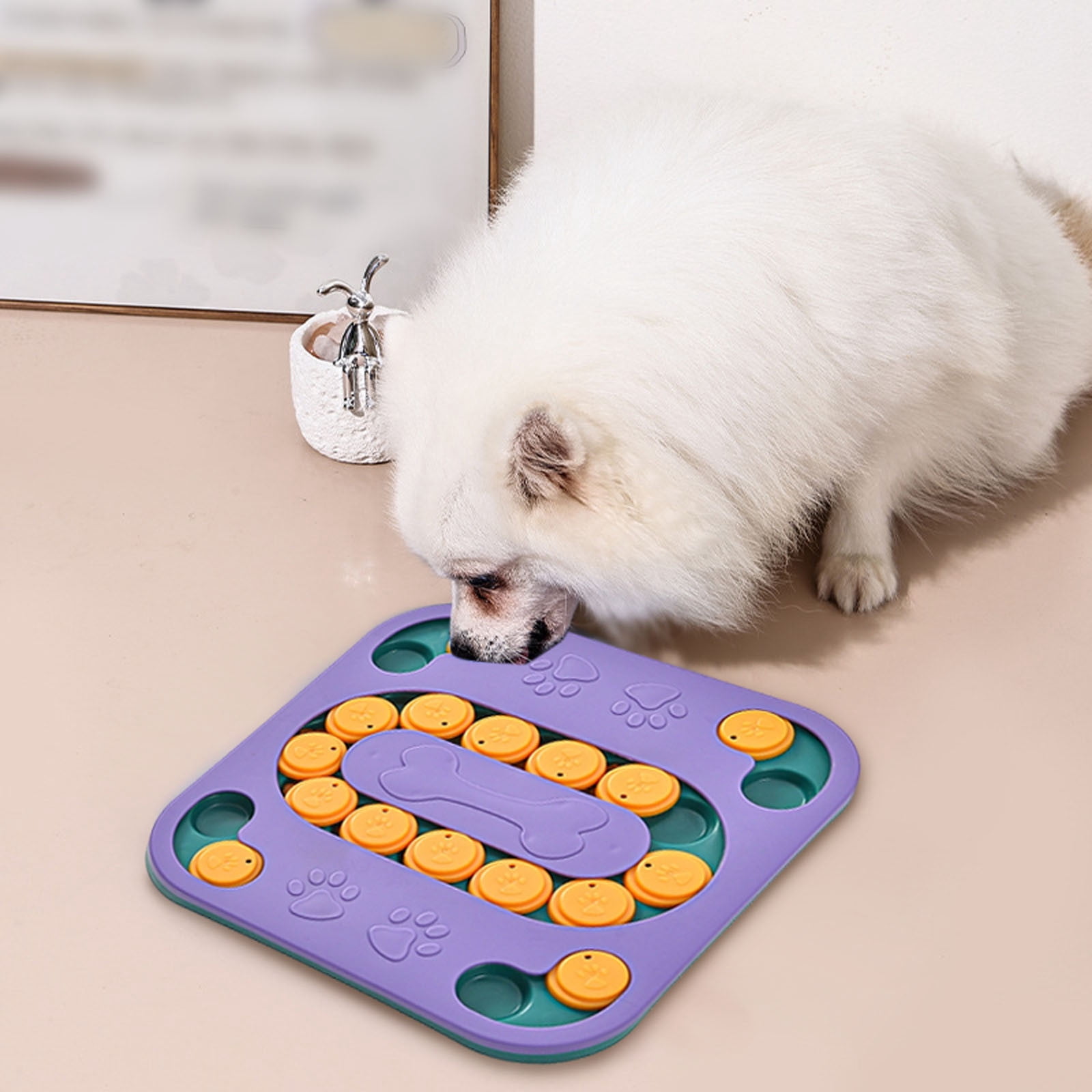 FEISHENTT Cat Puzzle Toy for Indoor Cats – Interactive Treat Dispenser & Slow Feeder for Cat and Dog, Sturdy Plastic Enrichment Toys Purple One Size