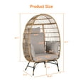 thumbnail image 3 of LEGAHOME Oversized Wicker Egg Chair with Thick Cushions, Outdoor Indoor Large Rattan Egg Chair, Heavy Duty Egg Chair for Porch, Backyard, Balcony, Dark Gray, 3 of 7