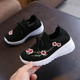thumbnail image 2 of CYRBOKO Sneakers for Girls, Slip On Embroidered Breathable No-Tie Jogger Shoes Black Size 10-11 T, 2 of 9