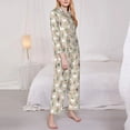 thumbnail image 3 of Picia Cute Alpaca Pattern Women’s Long-Sleeve Sleepwear Set - Soft 2-Piece Loungewear with Pockets, Comfy PJs for Relaxing Nights-X-Large, 3 of 7