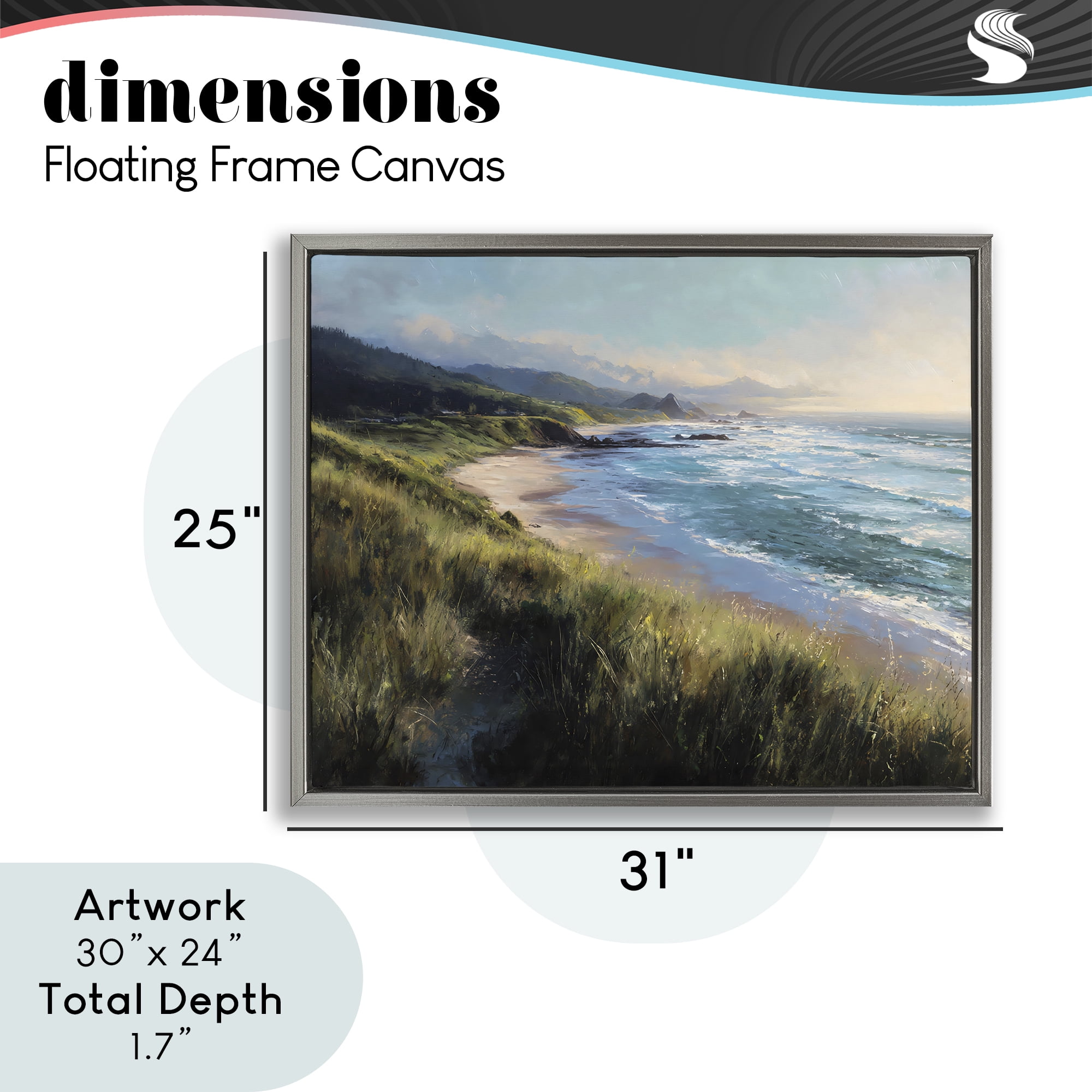 Stupell Industries Nature's Coast in Morning Light Gray Framed Floater Canvas Wall Art, design by Franklyn Gregory