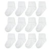 Wonder Nation Baby and Toddler Boys and Girls Triple Roll White Socks, 12-Pack