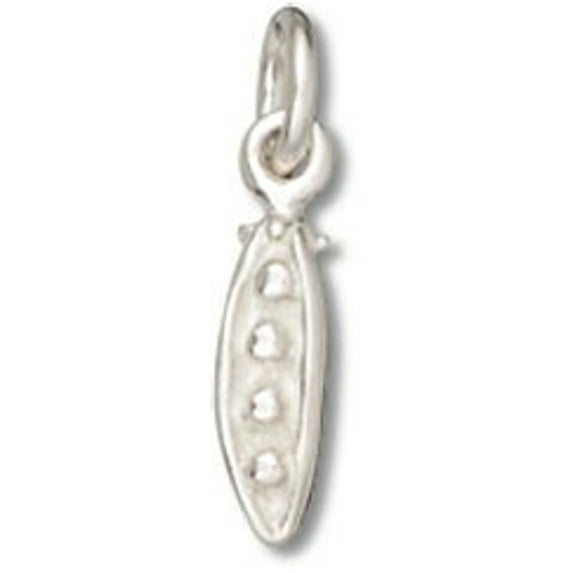Sterling Silver 16" 1mm Box Chain 3D Four Peas In Pod Pendant Necklace
