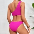 thumbnail image 4 of Gubotare Women's Swimsuit One-Shoulder Top & High Waist Bikini Set Hot Pink XL, 4 of 5