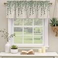 thumbnail image 2 of 2 Pack Green Eucalyptus Leaves Valances for Windows Bedroom Living Room Window Treatments, Summer Botanical Weeping Rustic Rod Pocket Valance Drapes Short Kitchen Curtains Over Sink 60"x18", 2 of 8