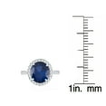 thumbnail image 2 of Sterling Silver with Blue Sapphire and Natural White Topaz Halo Ring, 2 of 2