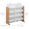 thumbnail image 2 of ECR4Kids 4-Tier Organizer with 12 Removable Plastic Bins, 4x3, Toy Storage, Dark Natural/White, 2 of 9