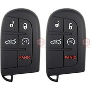 2x New Key Fob Remote Fobik 5 Buttons Silicone Cover Fit/For Dodge Jeep