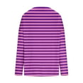 thumbnail image 6 of Feancey Womens Plus Size Cotton Sweaters Fall Trendy Striped Knitted Tops Loose Fit Casual Long Sleeve V Neck Sweater Soft Knit Jumpers Purple L, 6 of 7