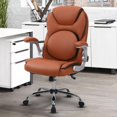thumbnail image 2 of JONPONY Velvet Lumbar Support Executive Office Chair, 90°-120° Rocking Ergonomic Home Office Desk Chair with Wheels and Flip-up Armrs, Back Support Work Task Chairs for Women,Brown, 2 of 8