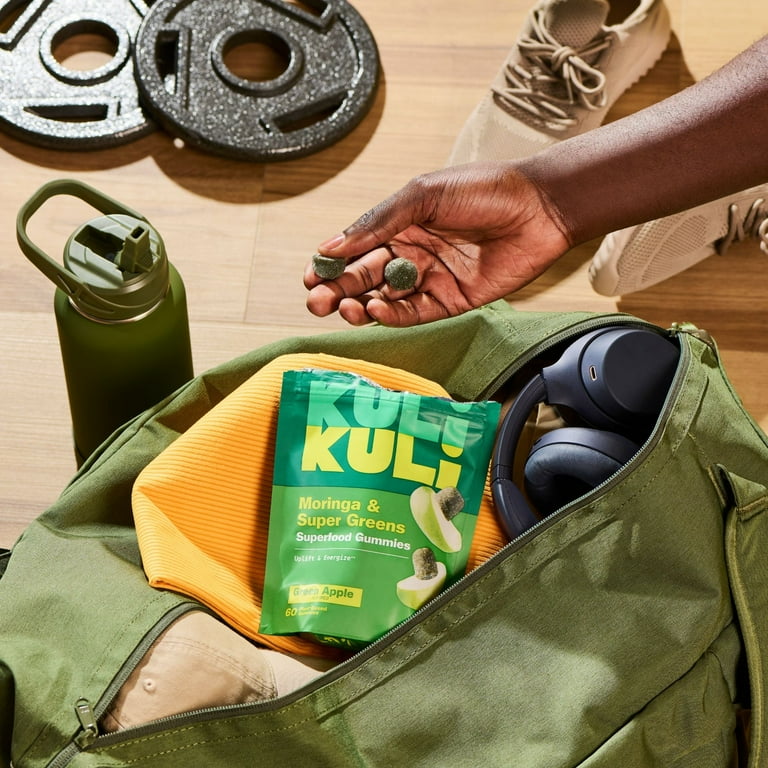 Kuli Kuli, Green Apple Super Greens Gummies, 60 Ct, Vegan
