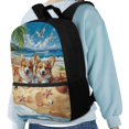 thumbnail image 4 of Uourmeti Corgis Large Storage School Backpack, 17 Inch Wearproof Student Bookbag Smooth Zippers Polyester Backpack for Adults, 4 of 6