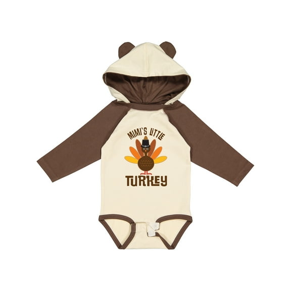Inktastic Thanksgiving Mimi Little Turkey Boys or Girls Long Sleeve Baby Bodysuit