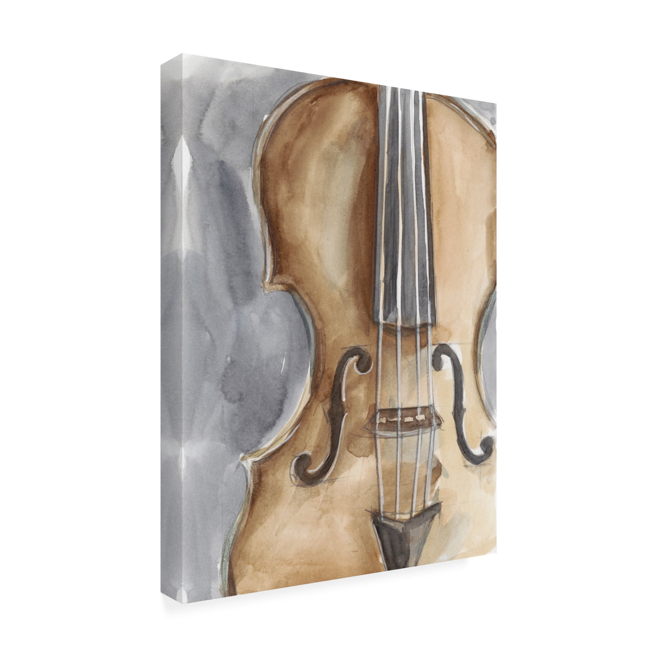 Canvas Wall Art - Ethan Harper 'Watercolor Instrument Study IV' Wall Art for Living Room, Bedroom, or Office Décor by Trademark Fine Art - 14 x 19 Inches