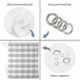 thumbnail image 3 of Polyester Fabric Grey Stripe Shower Curtain, Modern Simple Geometric White Striped Waterproof Bathtub Curtain Bathroom Decor Set with Hooks 72 x 78 Inches, 3 of 6