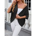 thumbnail image 3 of Pudcoco Cardigans Légers Ouverts pour Femmes à Œillets Manches Coudées Cardigan Printemps Été Doux Décontracté Drapé Couverture Hauts, 3 of 9