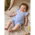 thumbnail image 5 of BemeyourBBs Toddler Baby Girl Summer Clothes Cute Infant Baby Girls Plaid Gingham 2 Piece Outfits Flying Sleeve Lace Collar Shirt Tops and Shorts Set Toddler Girls Summer Outfit, 5 of 7