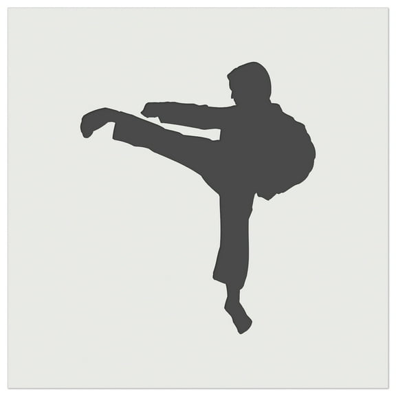 Martial Arts Karate Kick Solid DIY Cookie Wall Craft Stencil - 5.5 Inch
