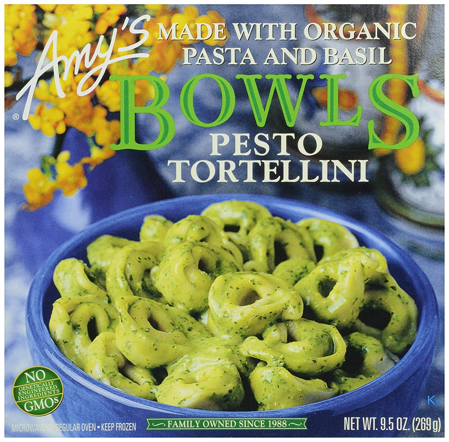 Amy's Frozen Bowls, Pesto Tortellini, Non GMO, 9.5 Ounce