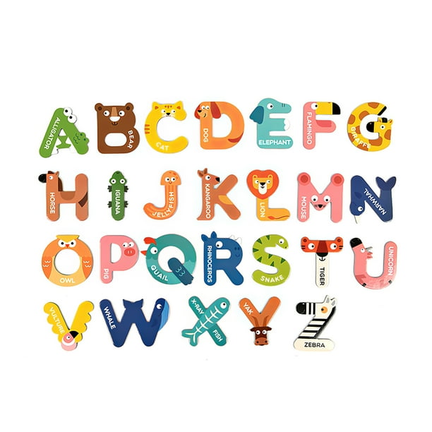 Forma De Animal Letras Magnéticas Alfabeto Preescolar Multicolor Juguetes De Aprendizaje De Ortografía Fácil De Usar Imanes De Alfabeto Educativo Temprano Para Niños Niños Niñas Mayores De 3 Años Vogacara FN002046-00