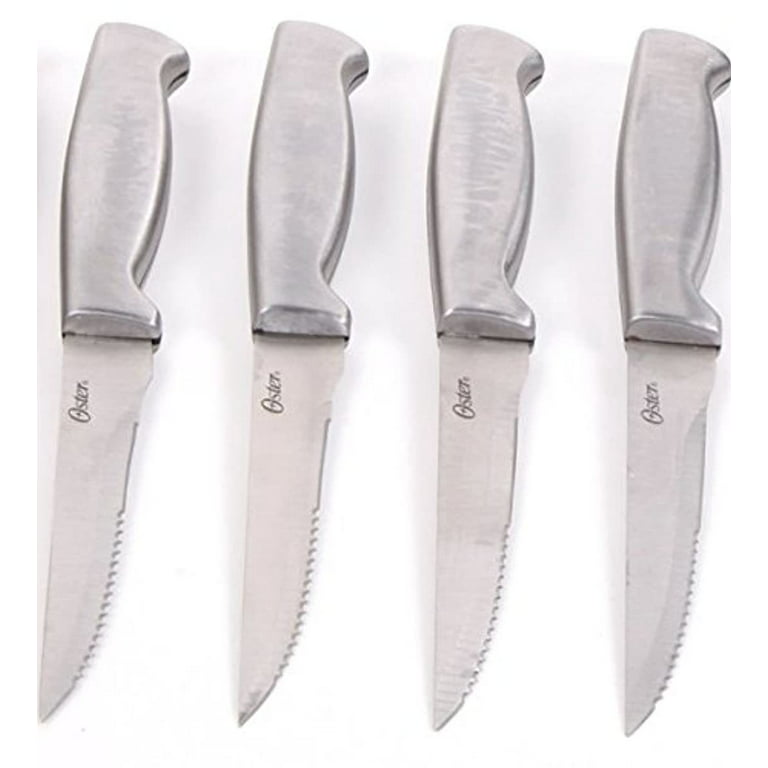 Oster Baldwyn High-Carbon Stainless Steel Kitchen Knife Cutlery Block Set,  22-Piece, Brushed Satin