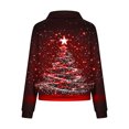 thumbnail image 5 of Womens Tops Christmas Print Lapel Zipper Long Sleeve Casual Pullover Sweatshirt,Sweatshirts for Women Red M, 5 of 6