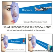 2 Pack Progressive Multifocal Blue Light Blocking Reading Glasses Men Women Spring Hinge Reader