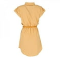 thumbnail image 4 of Fashion Women's Short Sleeve Stretch Chiffon Casual OL Belt Mini Dress Vestidos S4, 4 of 5