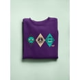 thumbnail image 3 of Alien Peace Trio Emoji - Futuristic Symbol Art Design Women's Sweatshirt, 3 of 4