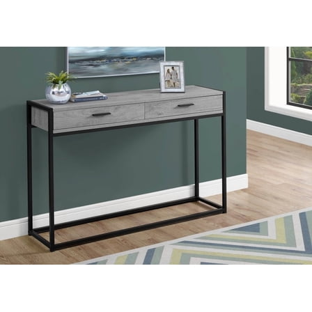 Grey Laminate Console Table with Storage Drawers|Contemporary Design