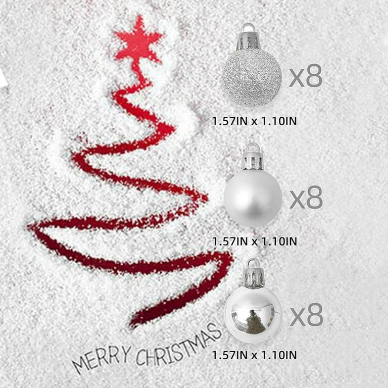 1.57 Black Christmas Ball Ornaments 36 Pcs Small Shatterproof Christmas  Tree Decorations Xmas Tree Small Christmas Ornaments Balls with Hanging  Loop
