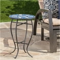 thumbnail image 5 of JERFIT Outdoor End Table with Mosaic Tile Top, Blue and White Ceramic Side Table with Iron Legs for Patio, Garden, Poolside, 5 of 10