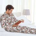 thumbnail image 6 of Disketp Paisley Floral for Pajamas Set Long Sleeve Sleepwear Mens Button Down Nightwear Pj Sets-XX-Large, 6 of 7