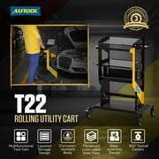 AUTOOL T22 4-Layer Automotive Service Cart, 220 lb Capacity Utility Tool Cart with 360° Swivel Casters Storage & Easy Assembly for Garage & Workshop