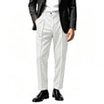thumbnail image 2 of IROINNID Mens Striped Pleated Pants High Waist Casual Dress Trousers with Belt Loops Side Pockets Relaxed Fit Business Work Commute Bottoms, 2 of 9