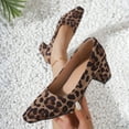 thumbnail image 6 of VECPIO Women‘s Leopard Print Block Heels  Fashion Square Toe Dress Pumps  Stylish Slip On Heels, 6 of 7