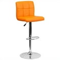 thumbnail image 1 of Bowery Hill Tabouret de Bar Ajustable en Similicuir Matelassé Orange, 1 of 10