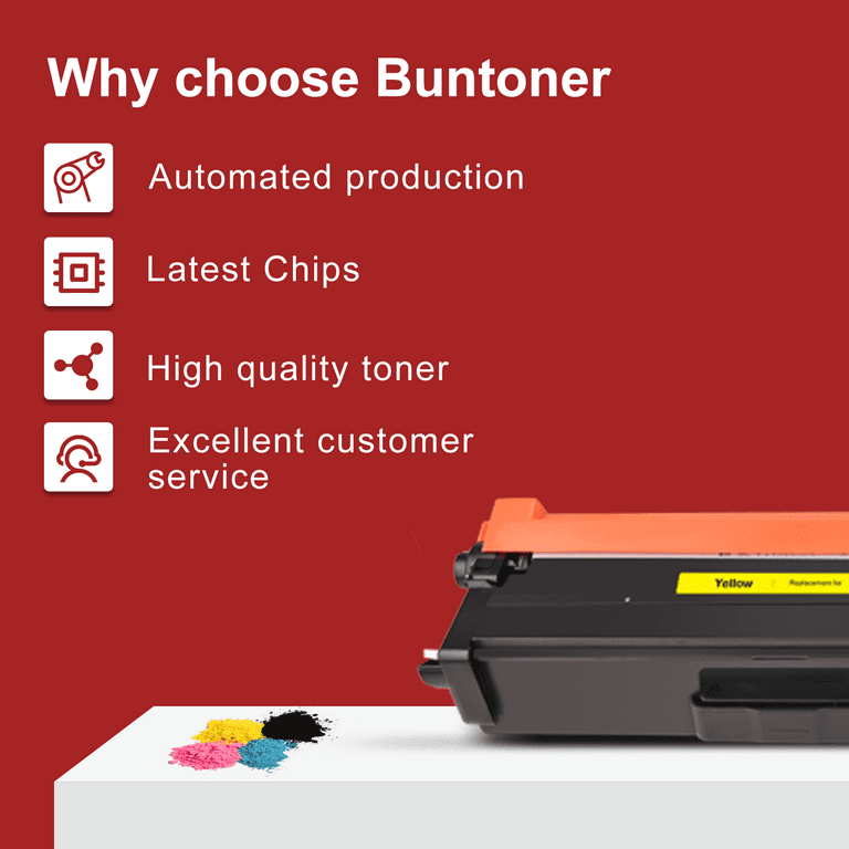 Free Shipping! BUNTONER Canon 054H Toner Cartridges 4-Pack for