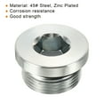 thumbnail image 4 of Uxcell M33*2 Internal Hex Head Pipe Fitting Plug, 3 Pack Male Thread 45# Steel Socket Plug with Sealing Ring, 4 of 5