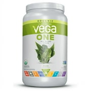 (2 pack) (2 pack) Vega One Organic All-in-One Plant Protein Powder, Unsweetened, 20g Protein, 1.7lb 26.9oz