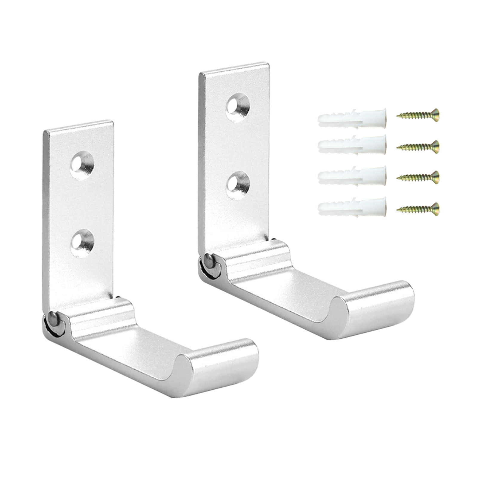 Details about   2 pieces/bag wall-mounted coat hooks living room folding space aluminum hangers
