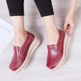 thumbnail image 6 of Women's Casual Loafers Slip On Leather Wedges Shoes Casual Platform Walking Shoes Female Classic Flats Boat Shoes, 6 of 11