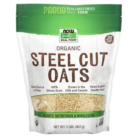 Real Food, Organic Steel Cut Oats, 2 lbs (907 g), NOW Foods